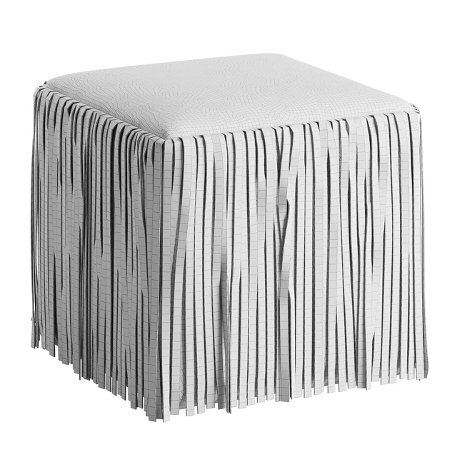 Leather pouf with fringes — Descargar