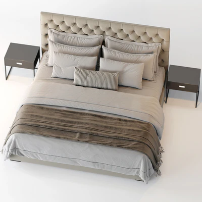 RH Adler Diamond tufted Panel Fabric Bed — Вид 2