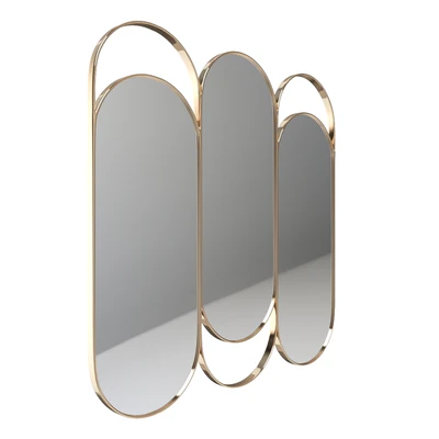 Triple mirror in brass, Alama La Redoute — Ver 4