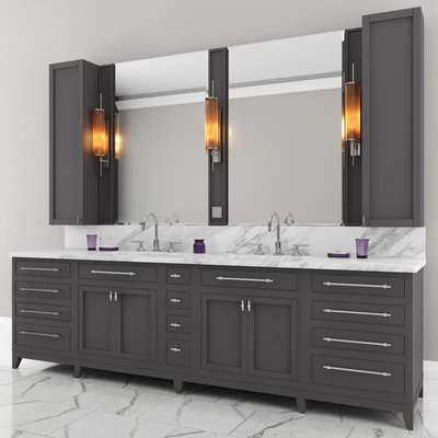 Carrara Marble Double Bathroom Furniture — Вид 3