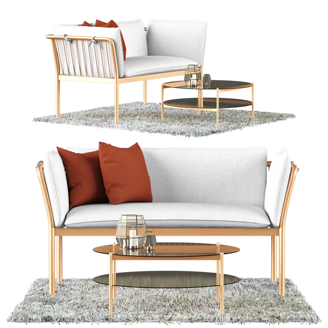 Metal Sofa and Coffee Table — Descargar