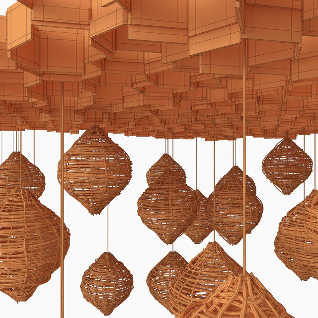 Branch Vespiary ceiling decor n1 / Beehive ceiling with branches — Descargar