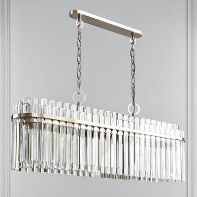 Beckett Burnished Brass 7 Light Linear Chandelier by Chapman & Myers — Ver 1
