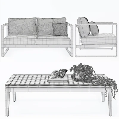 Barcelona Outdoor Sofa — Ver 3