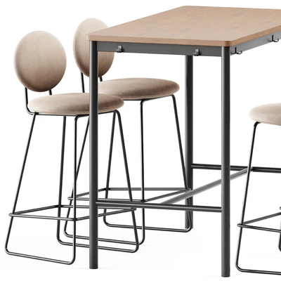 Tommaryd wooden table by Ikea and Gemma Bar Chair by Baxter — Вид 3