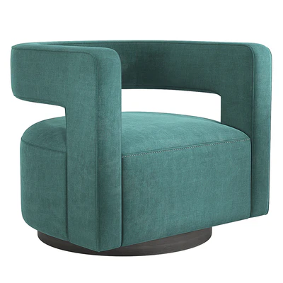 Restoration Hardware Drew Curved Swivel Chair RH — Ver 3