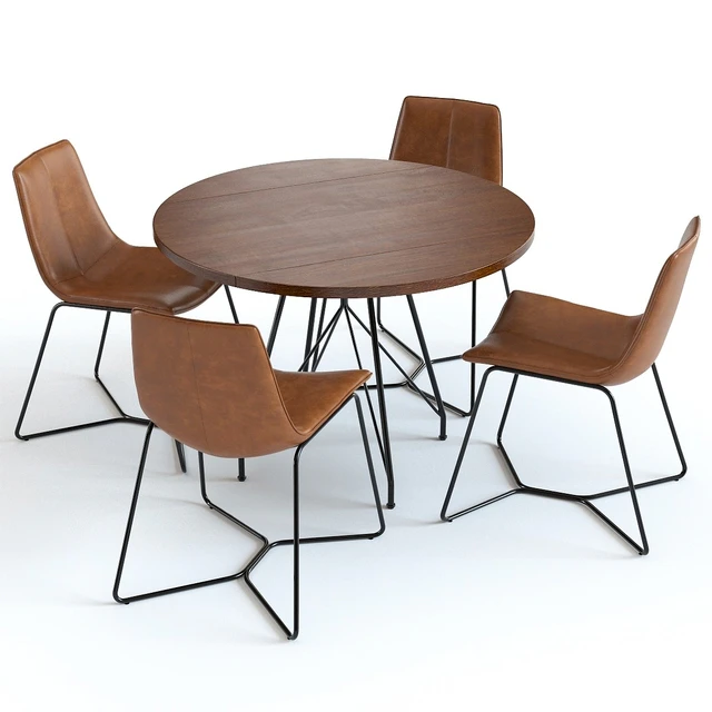 West Elm Jules Table and Slope Chairs — Скачать