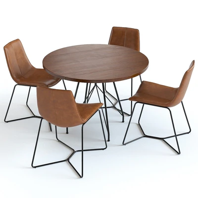 West Elm Jules Table and Slope Chairs — Вид 3