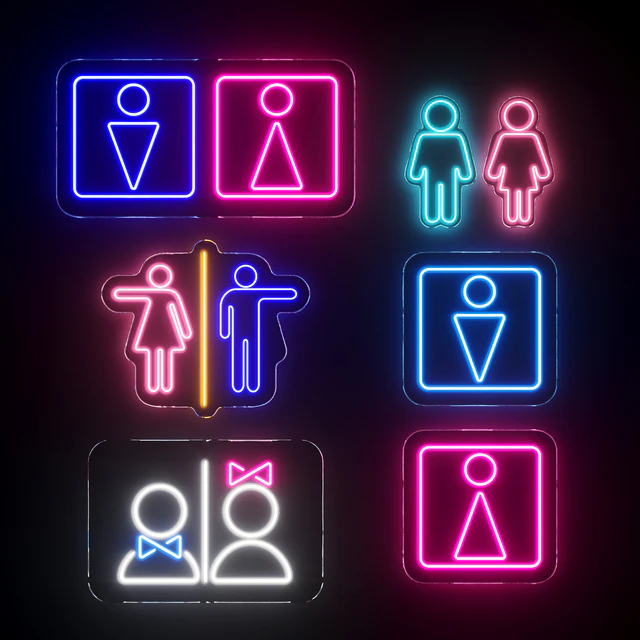 Restroom | Toilet | WC Neon Signs — Скачать