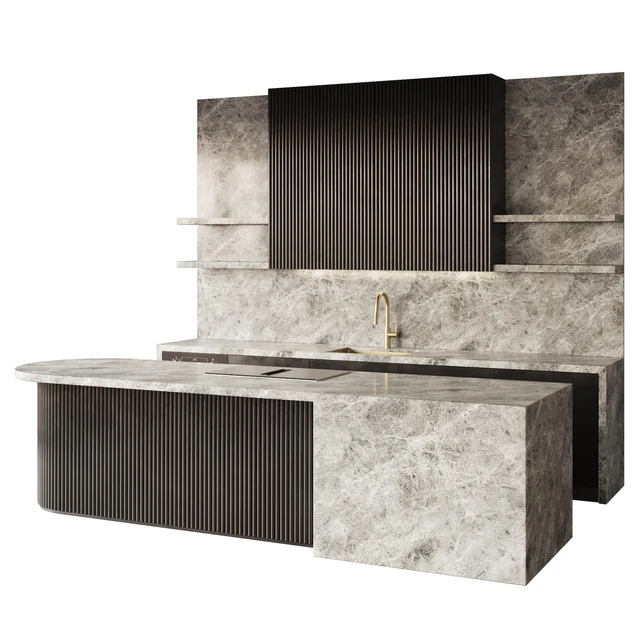 Modern style kitchen with island Kitchen 09 — Descargar