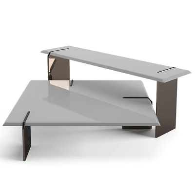 Minotti Keel square coffee tables set — Ver 5