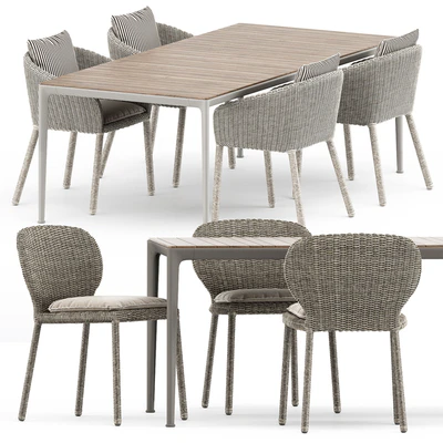 Strada armchair and side chair by Janus et Cie and Mirto Outdoor table by bebitalia — Ver 1