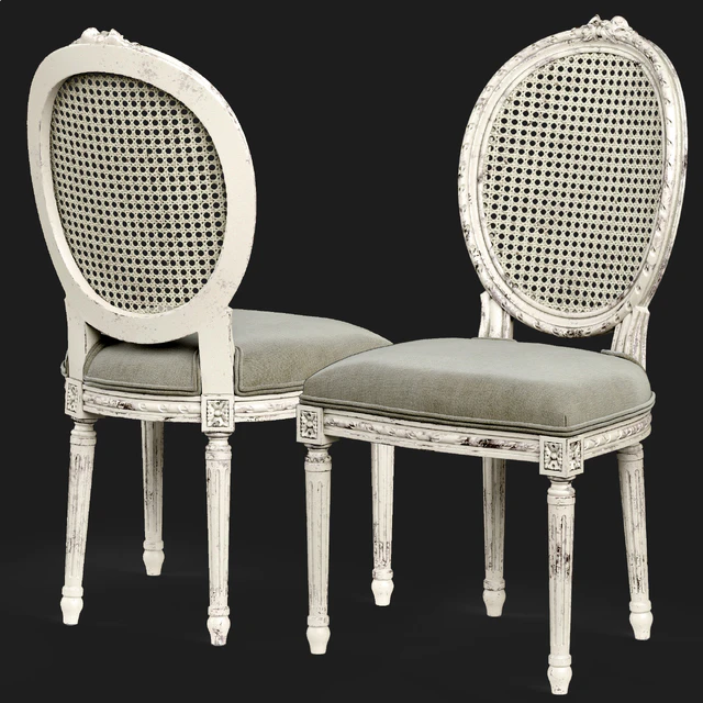 Eloquence Louis Cane Dining Chair in Antique White — Скачать