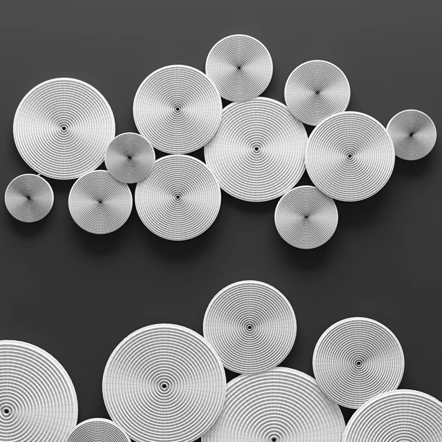 Circles Wall Decor  золотой luxury настенный декор из диски, панно, картина, панель, дизайн, металлический — Скачать