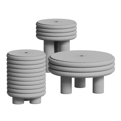 Giobagnara Scala beige low round coffee table — Ver 6