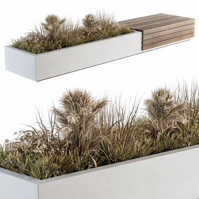 Urban Furniture / Architecture Bench with Plants 07 — Ver 1