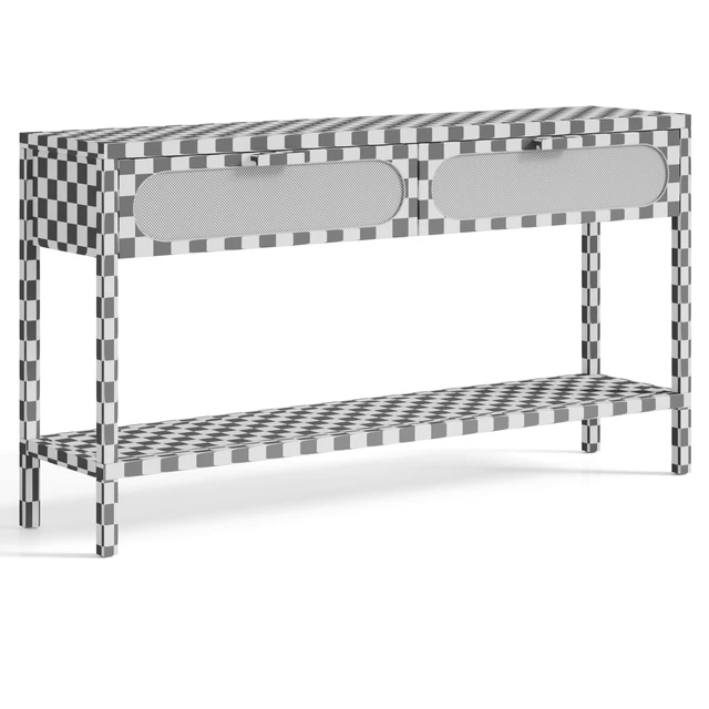 Classic Rattan and Wood Console — Descargar