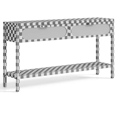 Classic Rattan and Wood Console — Ver 4