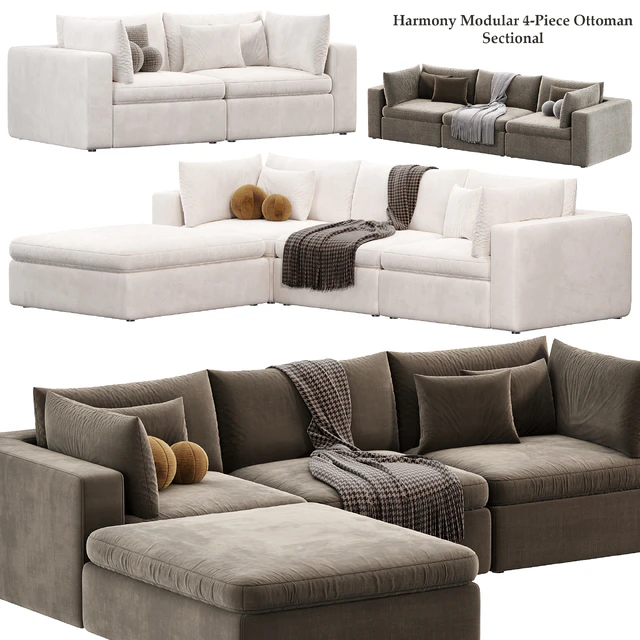 Harmony Modular 4 Piece Ottoman Sectional Sofa by westelm — Descargar