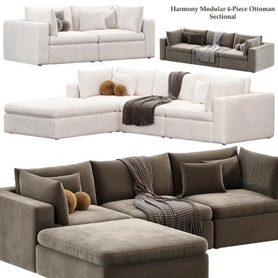 Harmony Modular 4 Piece Ottoman Sectional Sofa by westelm — Ver 1