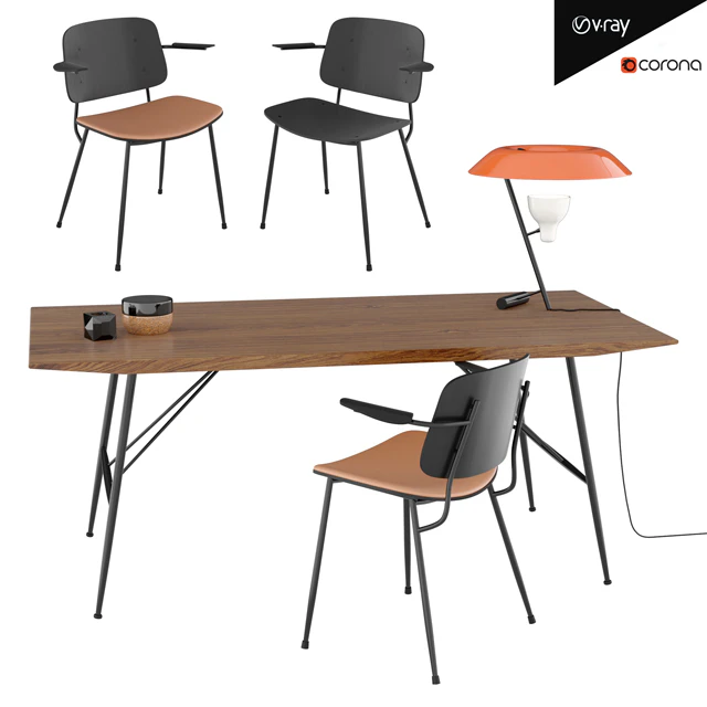 Set Soborg armchair table — Скачать