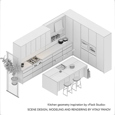 Kitchen Piet Boon BRUTAL (vray GGX, corona PBR) — Ver 3