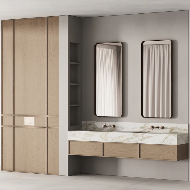 188 bathroom furniture 04 minimal wood and marble 00 — Скачать