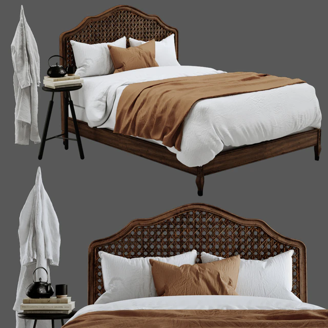 RH Lorraine Caned Bed — Скачать