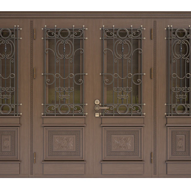 Front door with carvings and forged elements — Descargar