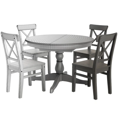IKEA INGOLF chair and INGATORP sliding table — View 5