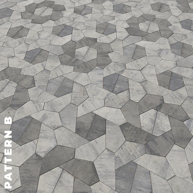 Сет из четырех текстур асимметричной брусчатки «Оригами» — Скачать