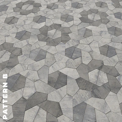 Сет из четырех текстур асимметричной брусчатки «Оригами» — Вид 5