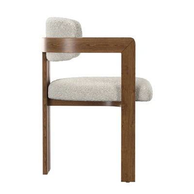 Curved Walnut Dining Chair — View 5