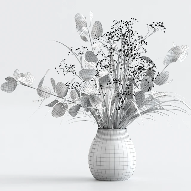Bouquet of eucalyptus with grass and flowers — Descargar