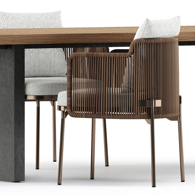 TAPE CORD chair and Quadrado Table by Minotti — Скачать
