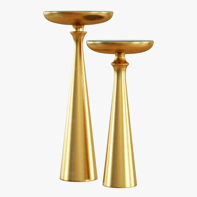 Tapered Round Brass Side Table Tall or Short — Descargar