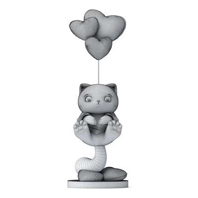 Cat and Balloons — Вид 2