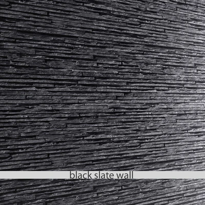 STONE SLATE BLACK, slate, stone, stone wall, wild stone, panel, loft decor — Ver 1