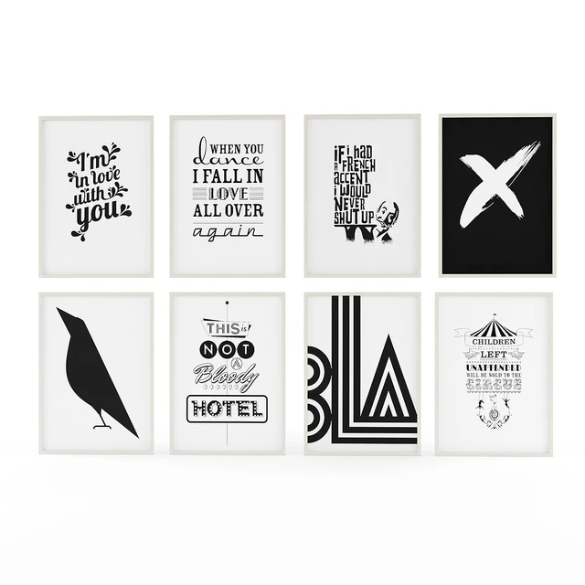 Black &amp; White Art Prints. Black and white pictures — Descargar