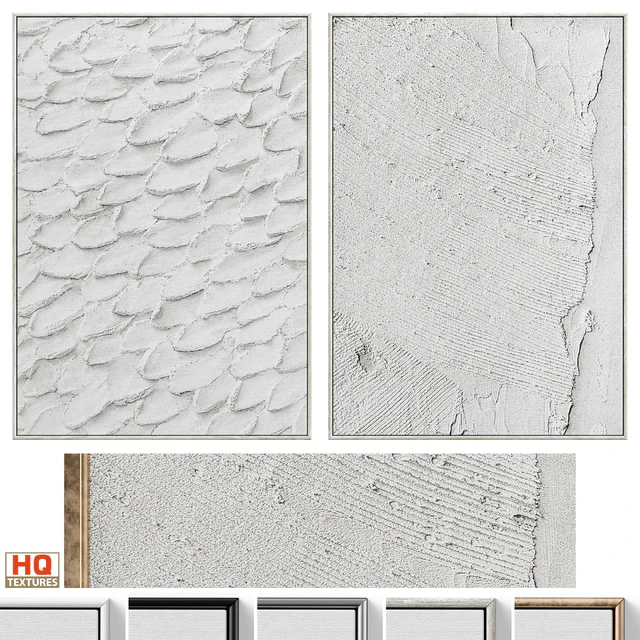 Boho Gray Relief Plaster Wall Art C-677 — Скачать
