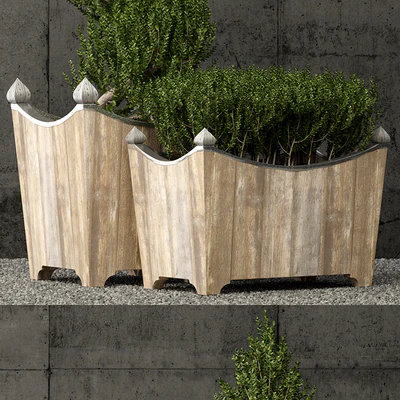 Restoration Hardware brugge salvaged wood & metal planter — Ver 3