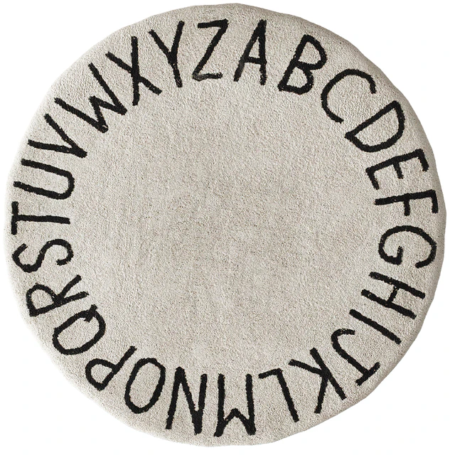 389 washable rug ABC natural black by Lorena Canals carpet kit for kids — Скачать