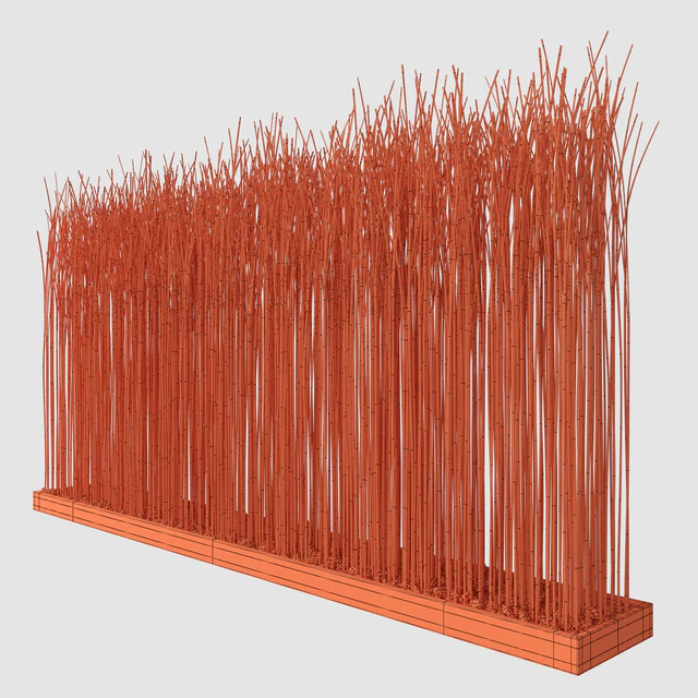 Screen long wood thin dry branch pebble n2 / Ширма длинная из тонких сухих веток №2 — Скачать