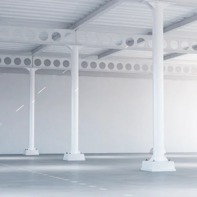 Metal ceiling girder system with columns 02 — Ver 1