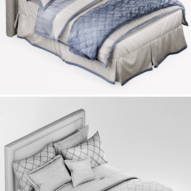 RH TEEN EDGED BORDER &amp; OGEE LATTICE BEDDING FRENCH BLUE — Descargar