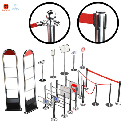 Entrance system, fencing turnstiles / Barriers fencing. Ropes and ribbon. Information plate sign. Crowd control — Ver 1