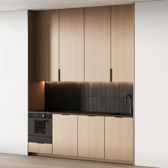 452 modern kitchen 17 mini kitchen 04 wood japandi in 2 options — Скачать