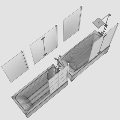 Curtains for bathtubs and bathtubs Radaway and Villeroy & Boch set 62 — Ver 2