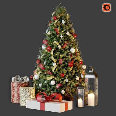 Christmas tree with decor 1 — Ver 4