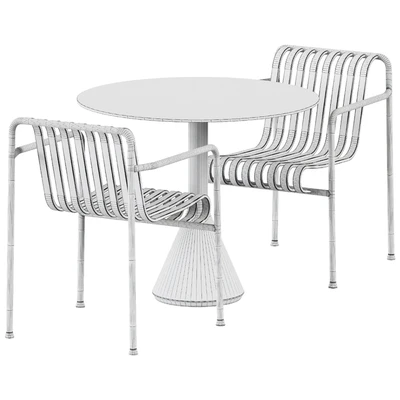 Palissade Cone Table D90 and Palissade Dining Armchair by Hay / Уличная мебель — Вид 2